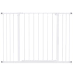 PawHut Dog Gate Pet Safety Gate Stair Barrier Pressure Mount Adjustable 76-82/86-97/101-107 cm, White