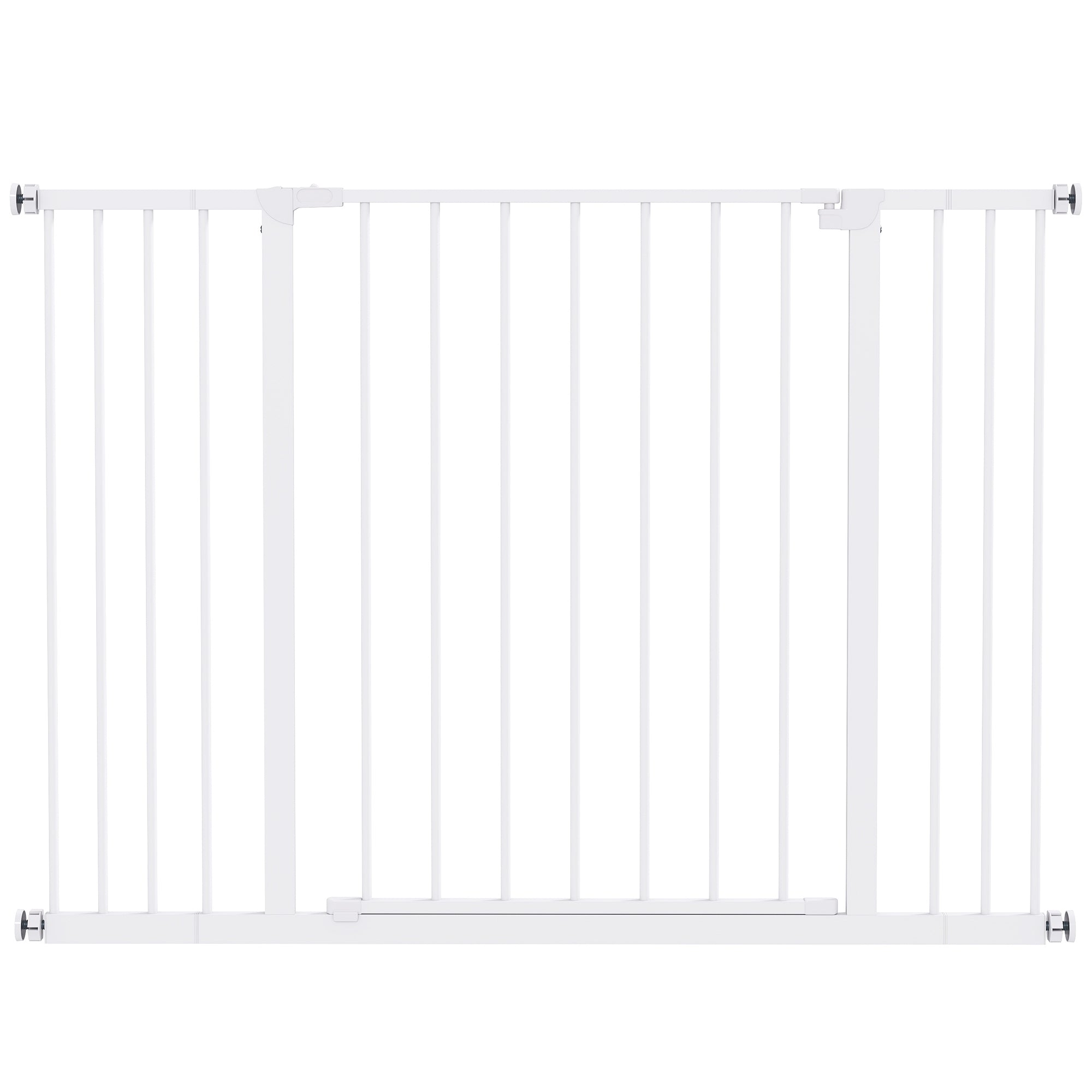 PawHut Dog Gate Pet Safety Gate Stair Barrier Pressure Mount Adjustable 76-82/86-97/101-107 cm, White