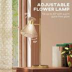Modern Table Lamp, Bedside Lamp with Adjustable Flower-Shaped Head and E27 Socket for Living Room Bedroom Study, Bulb Not Included, Gold Tone