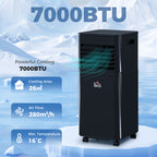 7000 BTU 4-In-1 Portable Air Conditioner Unit Cooling Dehumidifying Ventilating  for Room up to 26m², with Fan, Remote, 24H Timer, Window Mount Kit, R290, A Energy Efficiency