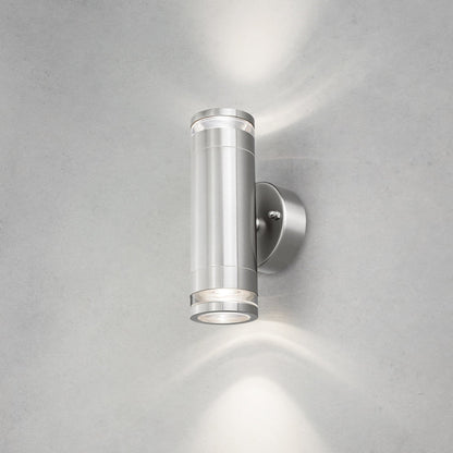 4lite Marinus GU10 Bi-Directional Outdoor Wall Light without PIR - Stainless Steel