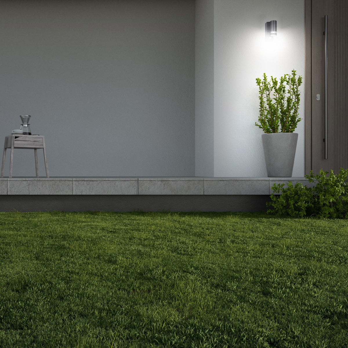 4lite Marinus GU10 Single Direction Outdoor Wall Light with PIR - Anthracite