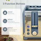 Sleek Textured Kettle and Four-Slice Toaster Set - Blue