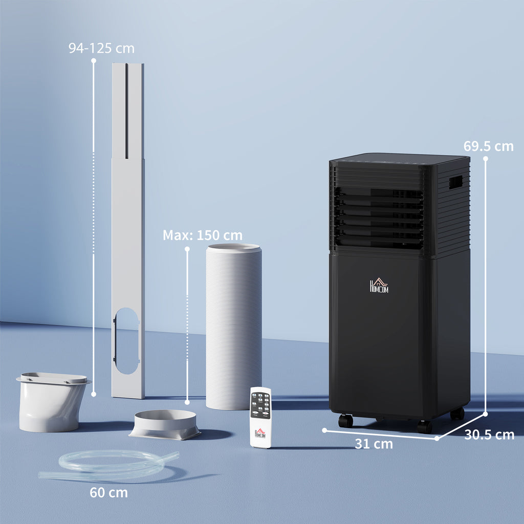 8000 BTU 4-In-1 Portable Air Conditioner Unit Cooling Dehumidifying Ventilating  for Room up to 27m², with Fan, Remote, 24H Timer, Window Mount Kit, R290, A Energy Efficiency
