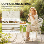 Outsunny Three-Piece Cast Aluminium Bistro Set - White