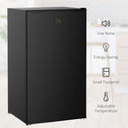Under Counter Fridge, 91L Small Fridge with Chiller Box, Removable Shelf, Reversible Door, Adjustable Legs, Mini Refrigerator, Black