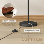 LED Floor Lamp with Remote Control - Black