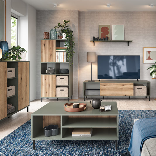Danica Sideboard 1 Door in Green/Oak