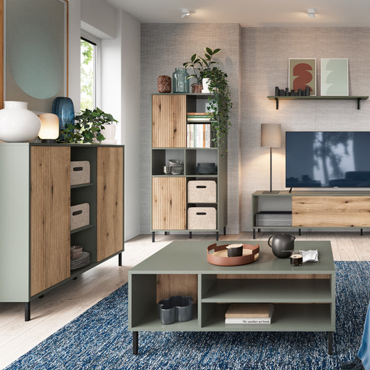 Danica Sideboard 2 Door in Green/Oak