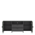 Atticus TV Cabinet 2 Door 2 Drawer 158cm Wide in Green/Grey