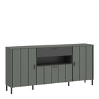Atticus Sideboard 2 Door 1 Flap 1 Drawer in Green/Grey