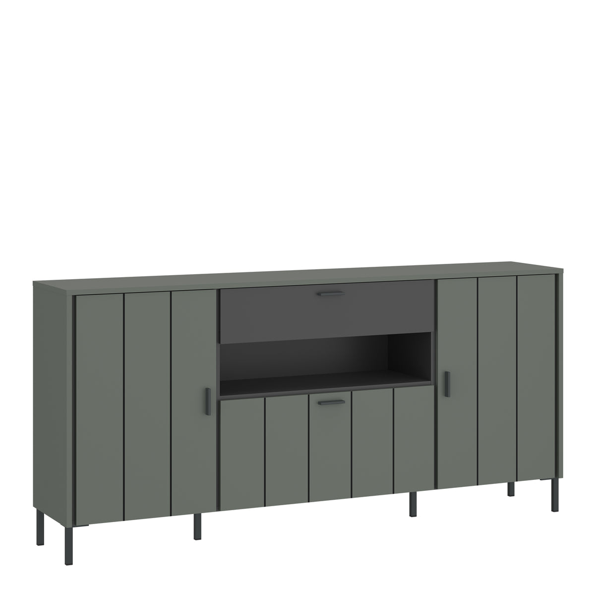 Atticus Sideboard 2 Door 1 Flap 1 Drawer in Green/Grey