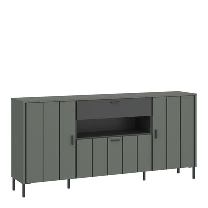 Atticus Sideboard 2 Door 1 Flap 1 Drawer in Green/Grey