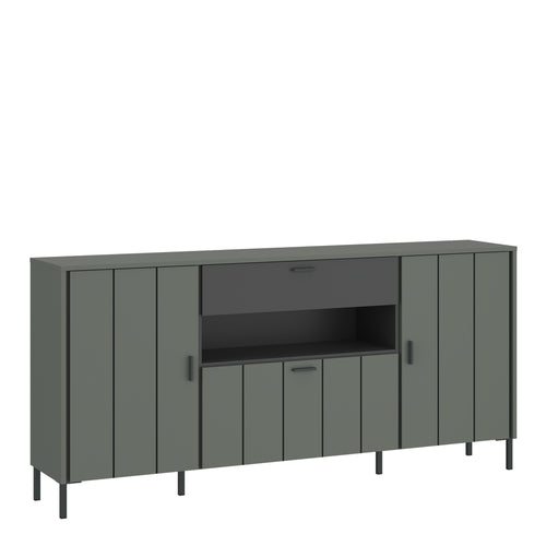 Atticus Sideboard 2 Door 1 Flap 1 Drawer in Green/Grey