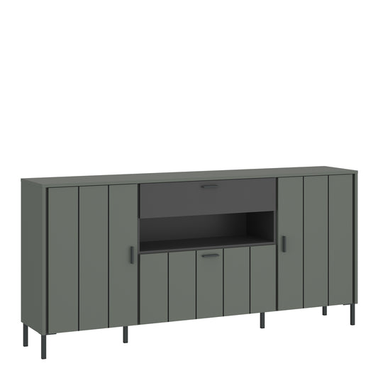 Atticus Sideboard 2 Door 1 Flap 1 Drawer in Green/Grey