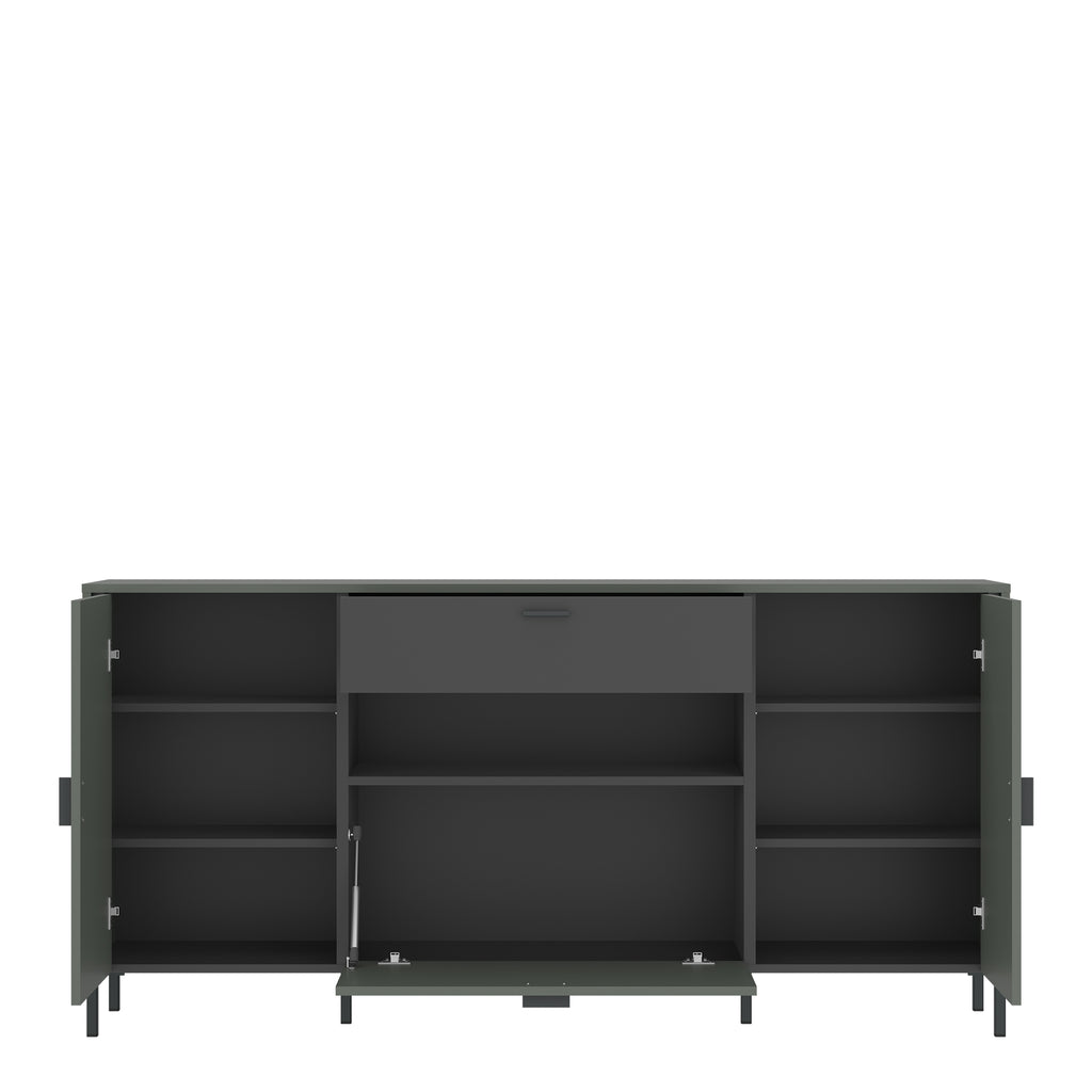 Atticus Sideboard 2 Door 1 Flap 1 Drawer in Green/Grey