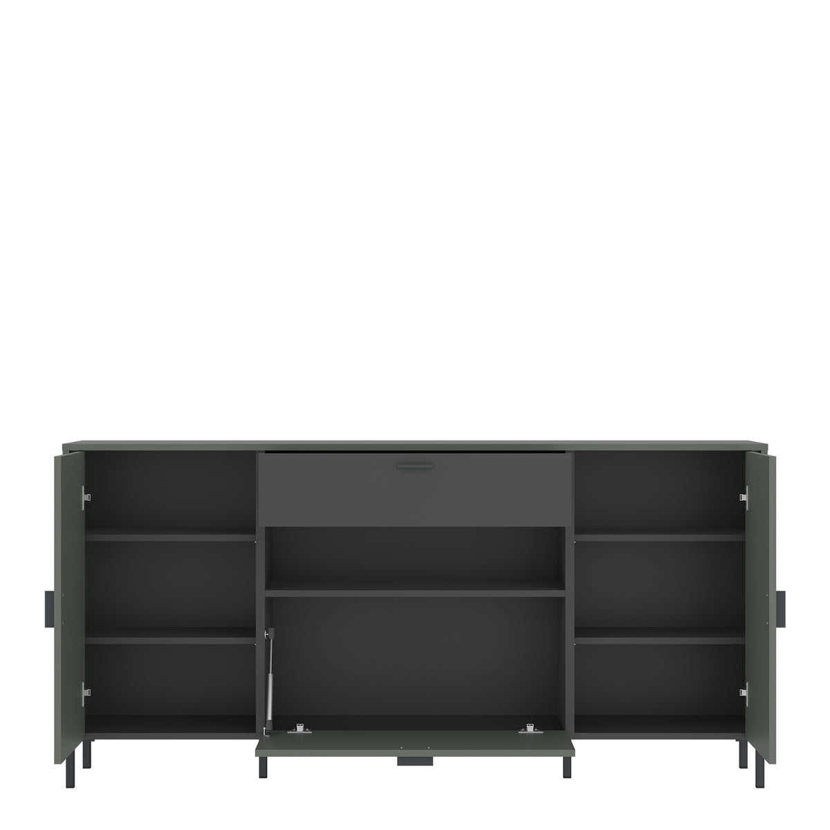 Atticus Sideboard 2 Door 1 Flap 1 Drawer in Green/Grey