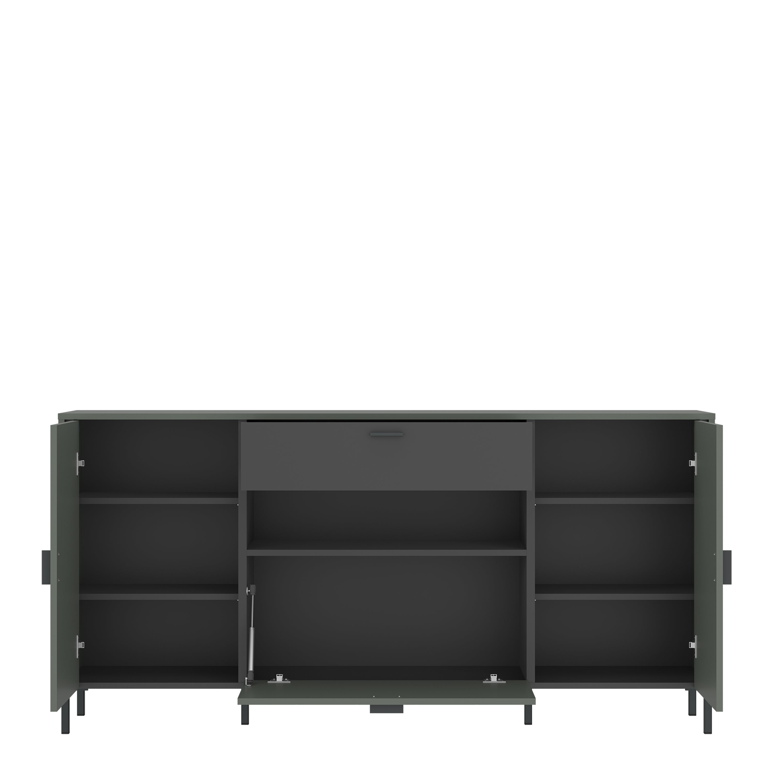 Atticus Sideboard 2 Door 1 Flap 1 Drawer in Green/Grey