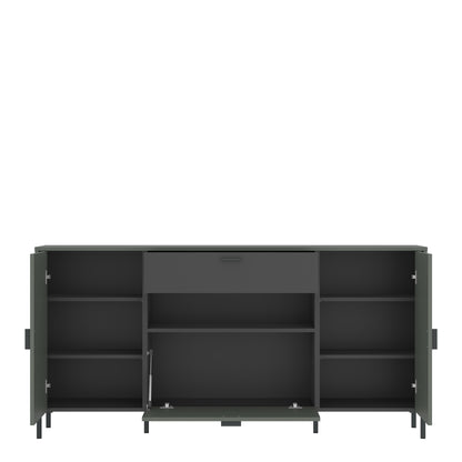 Atticus Sideboard 2 Door 1 Flap 1 Drawer in Green/Grey