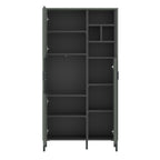 Atticus 2 Door Display Cabinet in Green/Grey