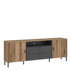 Atticus TV Cabinet 2 Door 2 Drawer 173cm Wide in Oak/Grey