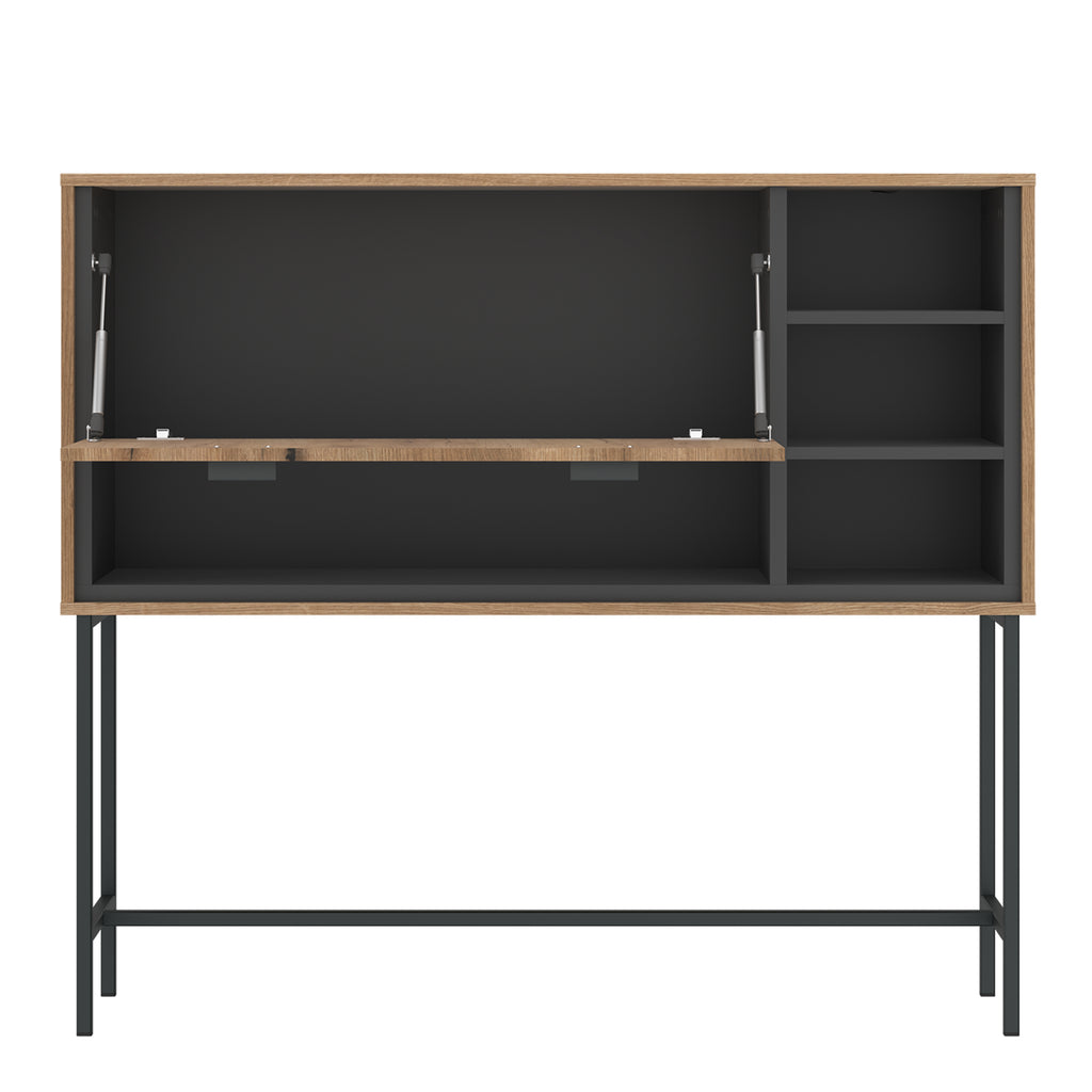 Atticus Bar Table with 1 Flap in Oak/Grey