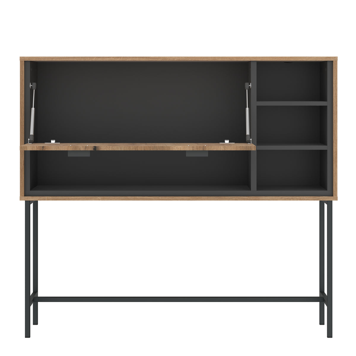 Atticus Bar Table with 1 Flap in Oak/Grey