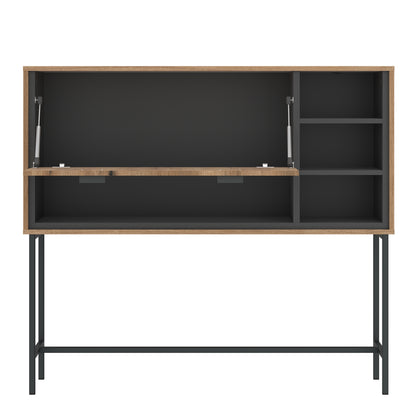 Atticus Bar Table with 1 Flap in Oak/Grey