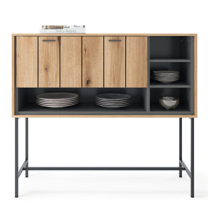 Atticus Bar Table with 1 Flap in Oak/Grey