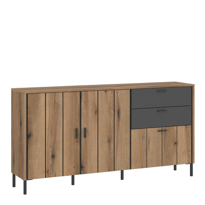 Atticus Sideboard 2 Door 1 Flap 2 Drawer in Oak/Grey