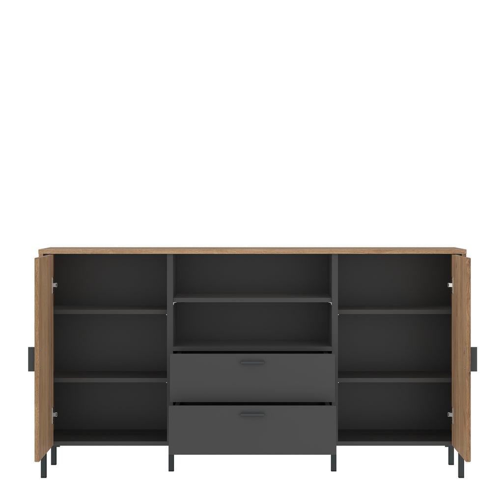 Atticus Sideboard 2 Door 2 Drawer in Oak/Grey