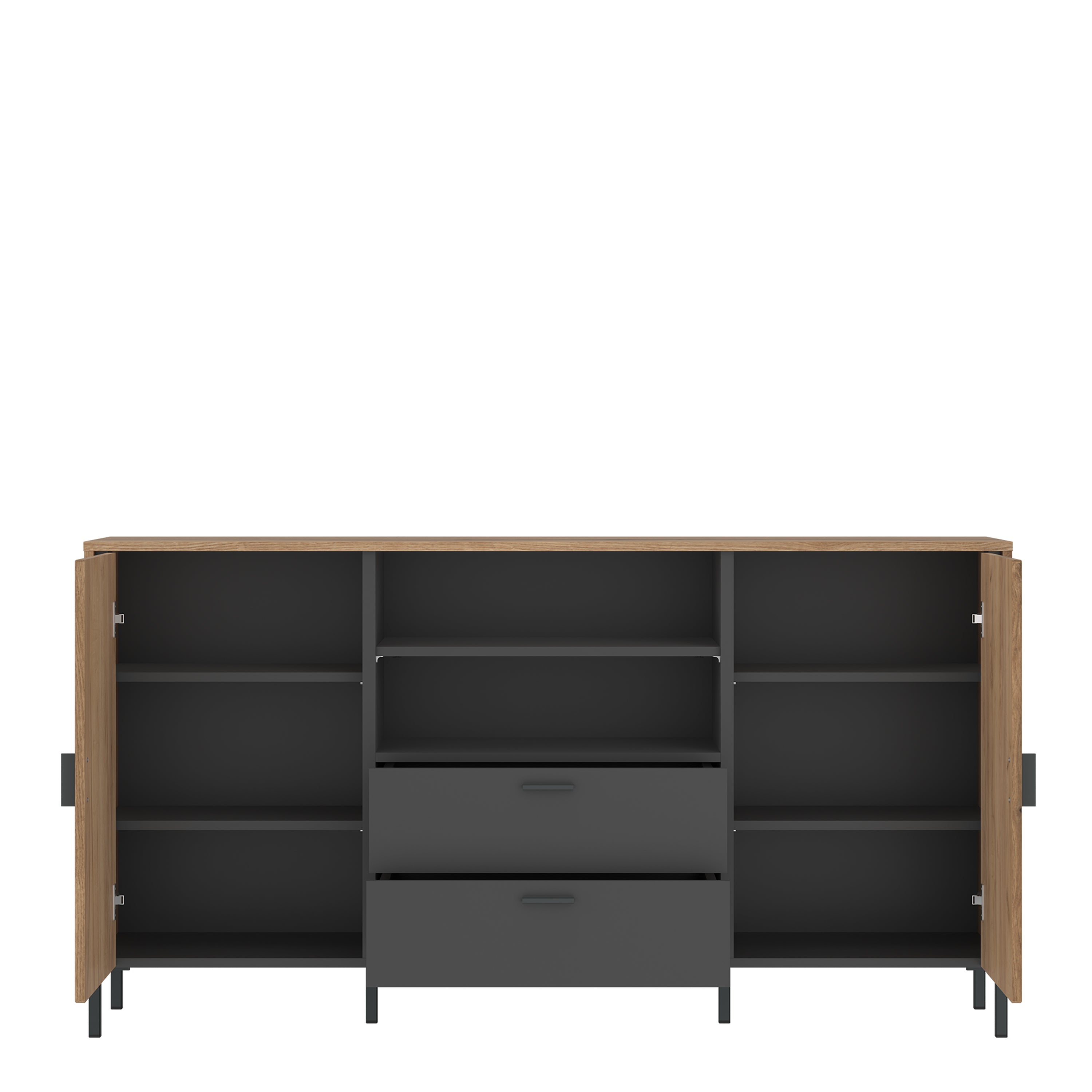 Atticus Sideboard 2 Door 2 Drawer in Oak/Grey