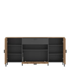 Atticus Sideboard 2 Door 1 Flap 1 Drawer in Oak/Grey