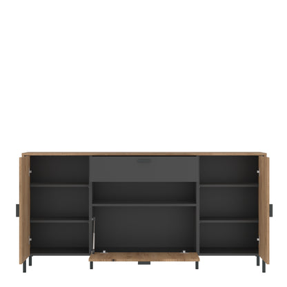 Atticus Sideboard 2 Door 1 Flap 1 Drawer in Oak/Grey
