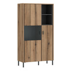 Atticus 2 Door Display Cabinet in Oak/Grey
