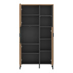 Atticus 2 Door Display Cabinet in Oak/Grey