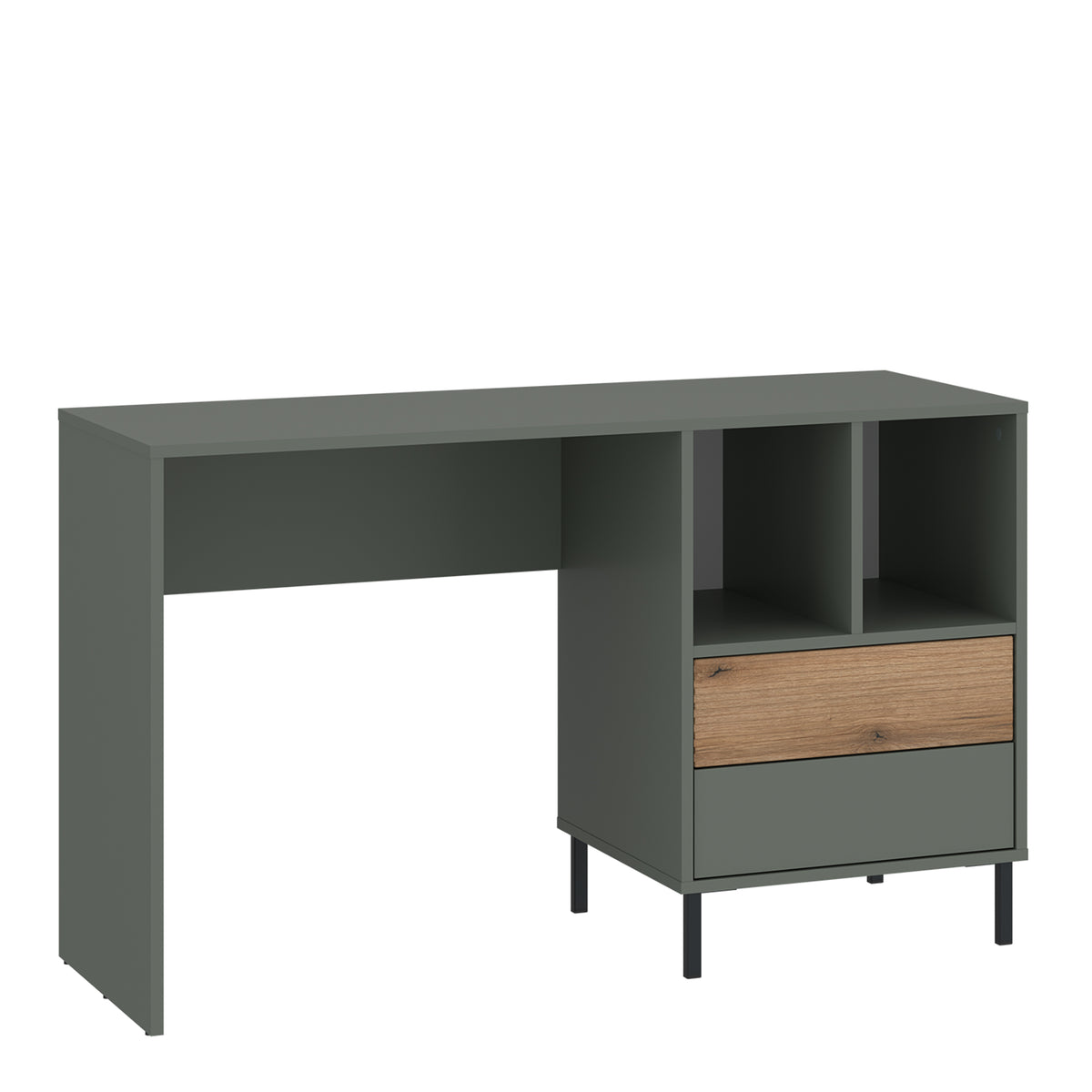 Danica Desk 2 Drawer in Green/Oak