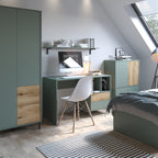 Danica Desk 2 Drawer in Green/Oak