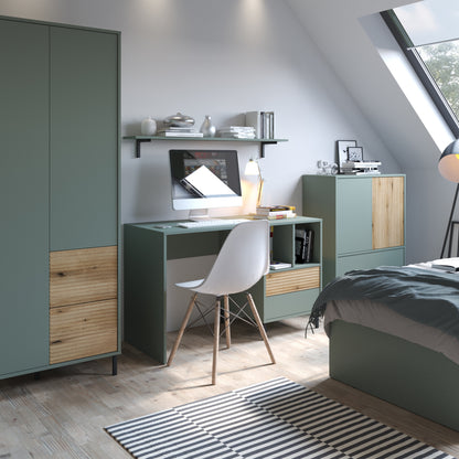 Danica Desk 2 Drawer in Green/Oak