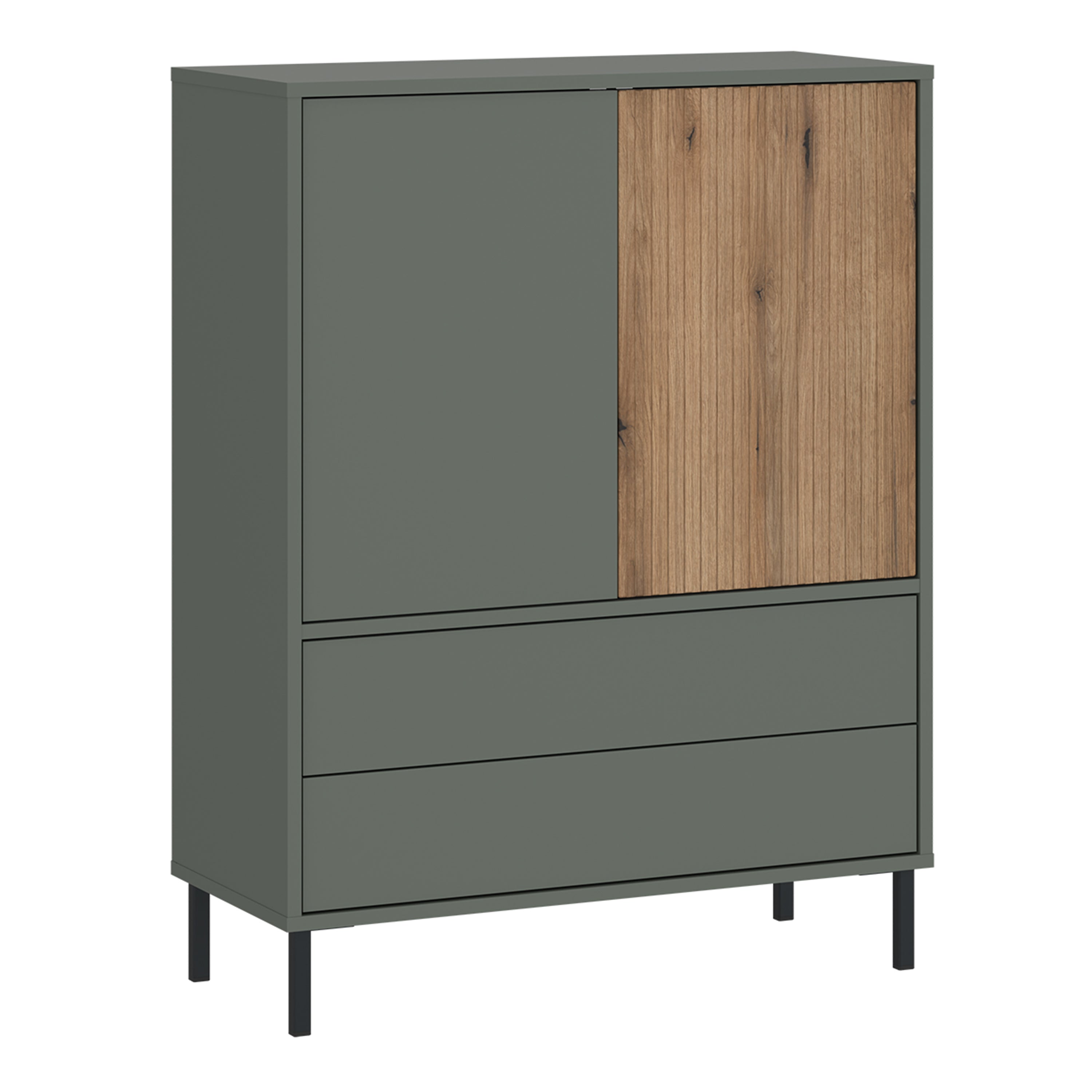 Danica Sideboard 2 Door 2 Drawer in Green/Oak