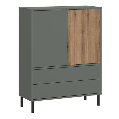 Danica Sideboard 2 Door 2 Drawer in Green/Oak