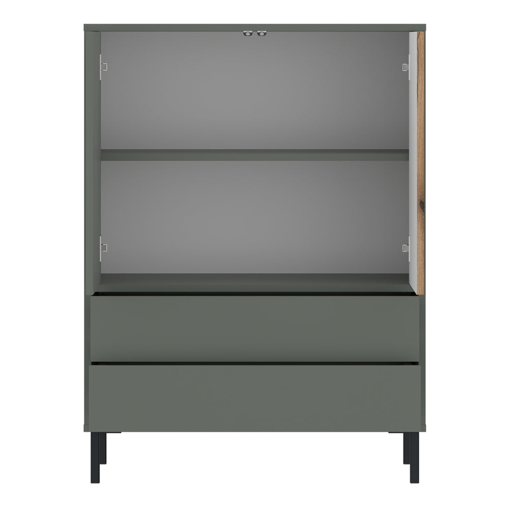Danica Sideboard 2 Door 2 Drawer in Green/Oak
