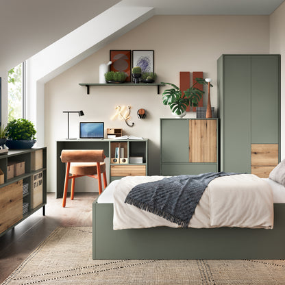 Danica Sideboard 2 Door 2 Drawer in Green/Oak