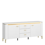 Lorenzo TV Cabinet 2 Door 3 Drawer in Alpine White/White Gloss