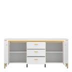 Lorenzo TV Cabinet 2 Door 3 Drawer in Alpine White/White Gloss