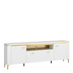 Lorenzo TV Cabinet 2 Door 1 Drawer in Alpine White/White Gloss