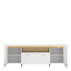 Lorenzo TV Cabinet 2 Door 1 Drawer in Alpine White/White Gloss