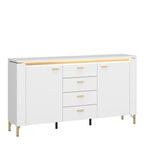 Lorenzo Sideboard 2 Door 4 Drawer in Alpine White/White Gloss