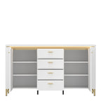Lorenzo Sideboard 2 Door 4 Drawer in Alpine White/White Gloss