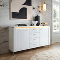 Lorenzo Sideboard 2 Door 4 Drawer in Alpine White/White Gloss